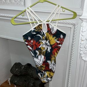Eleve M Leotard Floral